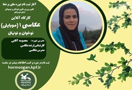 عکاسی با موبایل یک( نوخوان و نونهال) ،خانم معصومه آقایی ،سه شنبه ساعت 16،تابستان 1400 هرمزگان